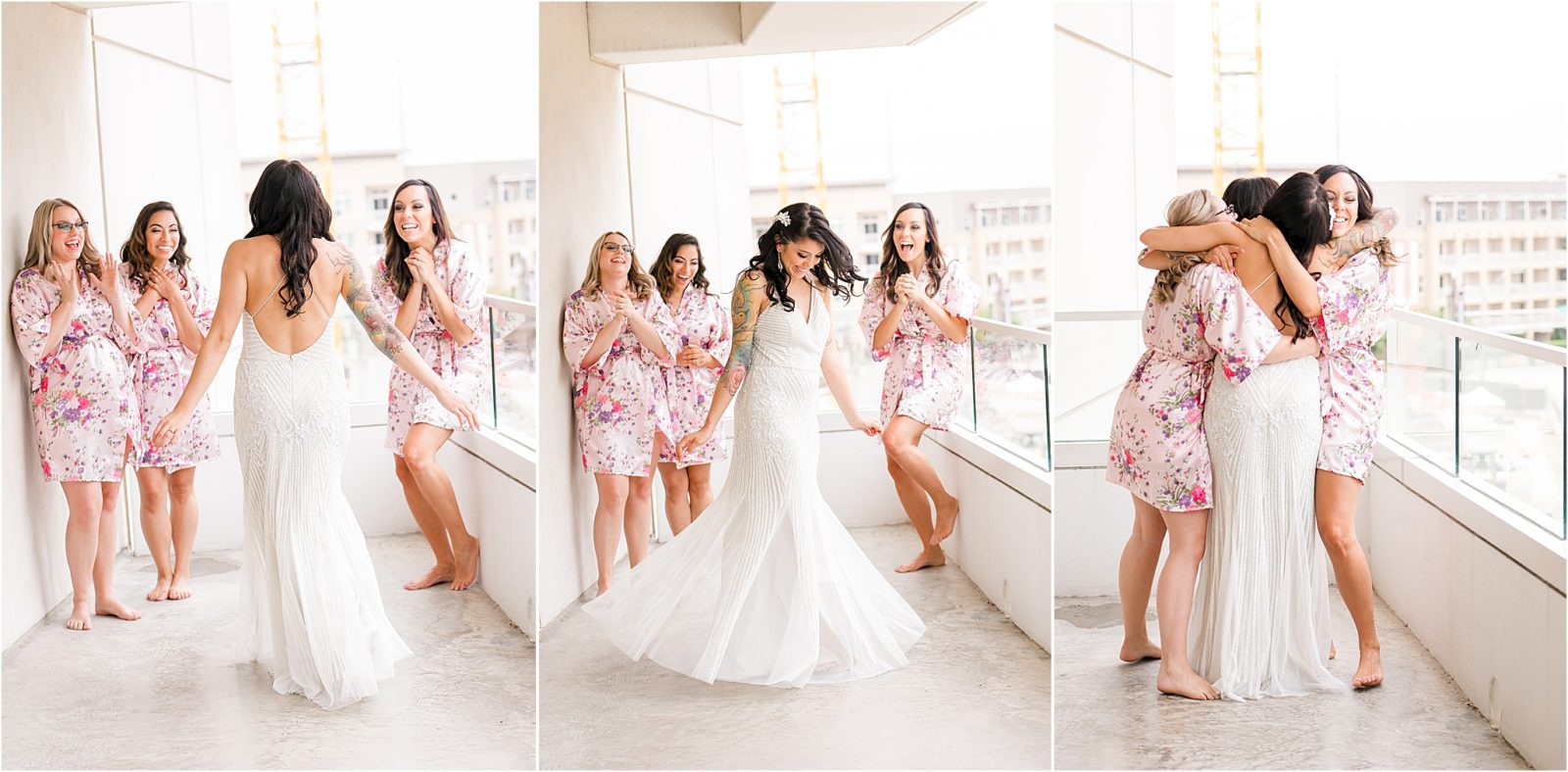 First look with Bridesmaids by Dallas Wedding Photographer Jillian Hogan 