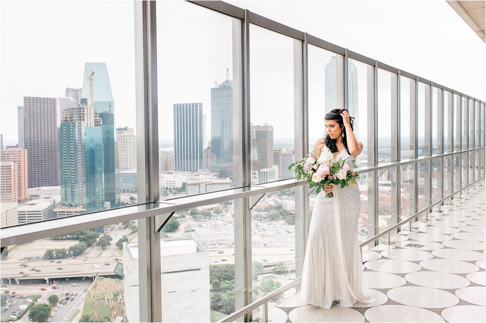Downtown Dallas Skyline at W Hotel by DFW Wedding Photographer Jillian Hogan 