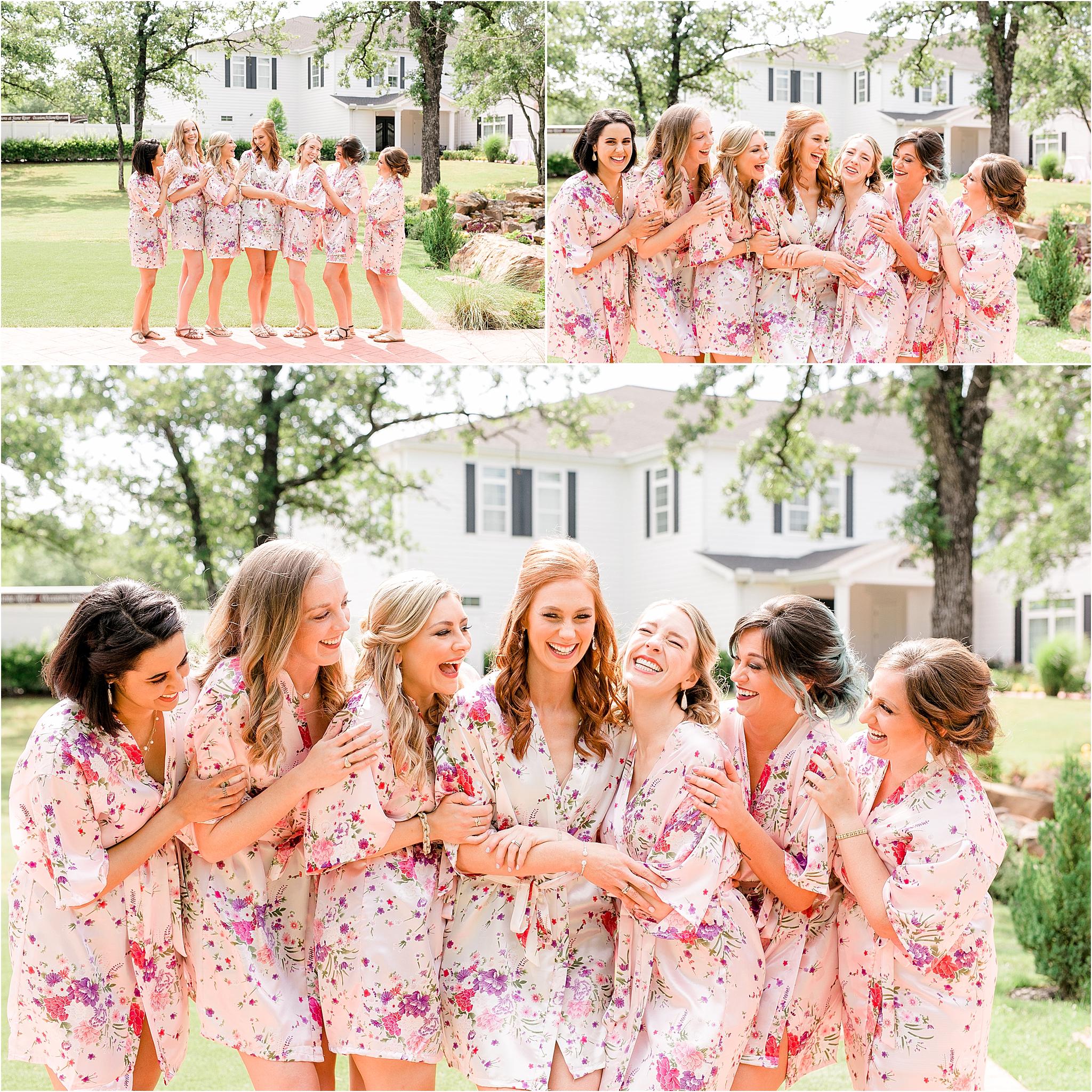 Bridesmaid Robe at Rockwall Manor in Dallas Texas by DFW Wedding Photographer Jillian Hogan Photography 