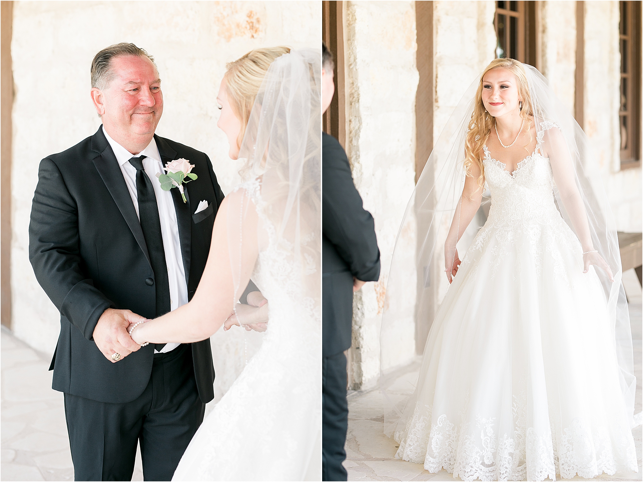 Father Daughter First look at The Springs McKinney Wedding by Dallas Wedding Photographer Jillian Hogan