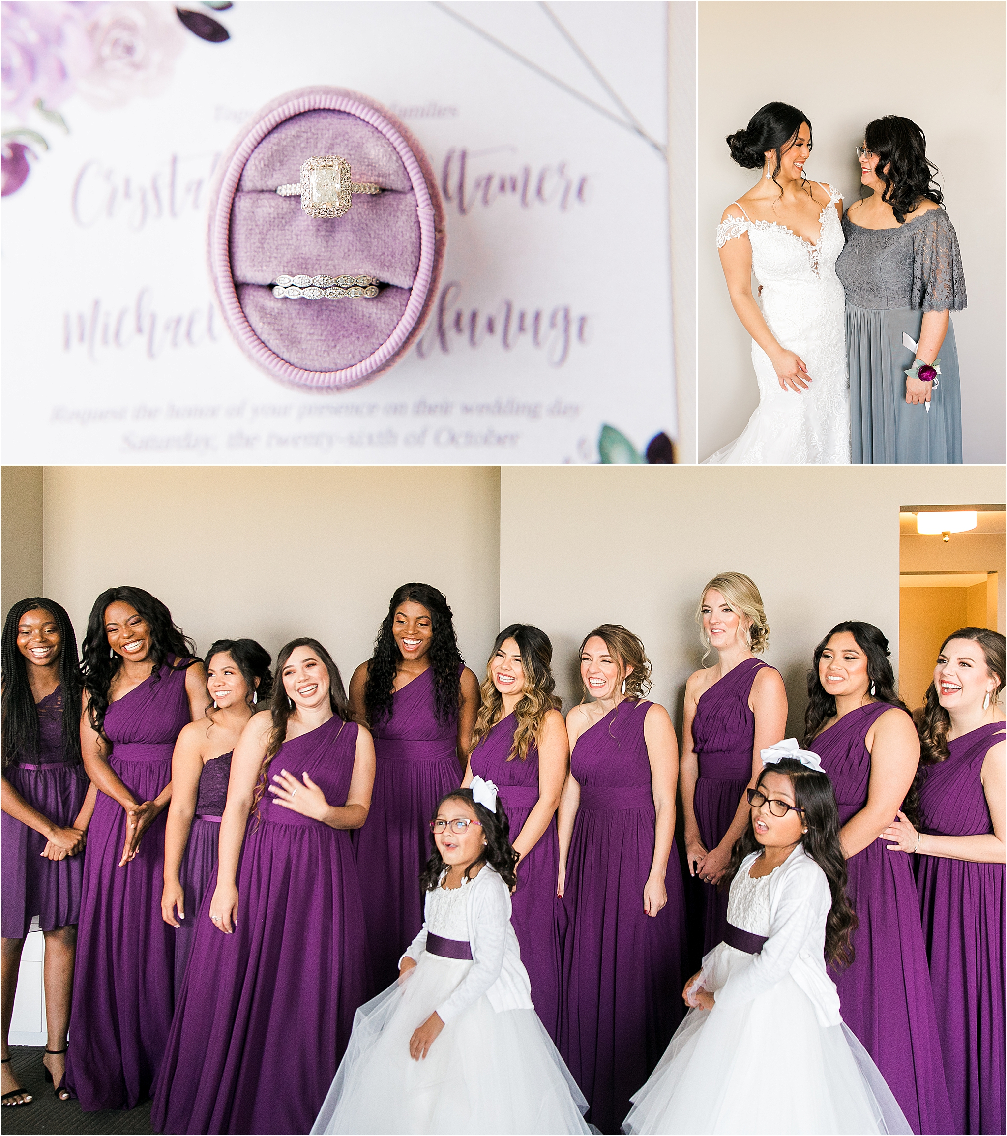 First look with bridesmaids at The sheraton in McKinney, TX by DFW Wedding Photographer Jillian Hogan 