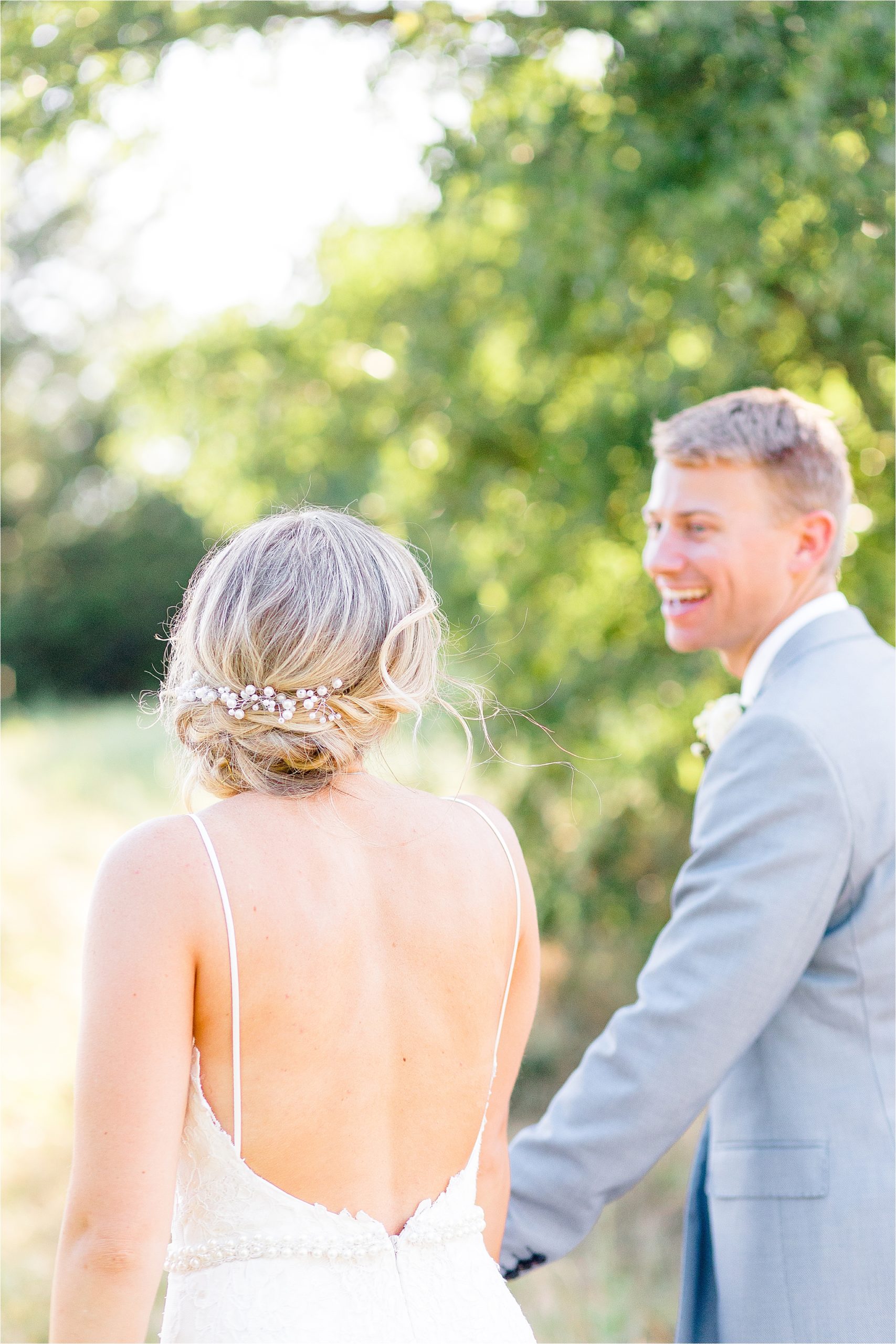 Bridal Hair details at Arbor Hills in Plano, Texas by Wedding Photographer Jillian Hogan 