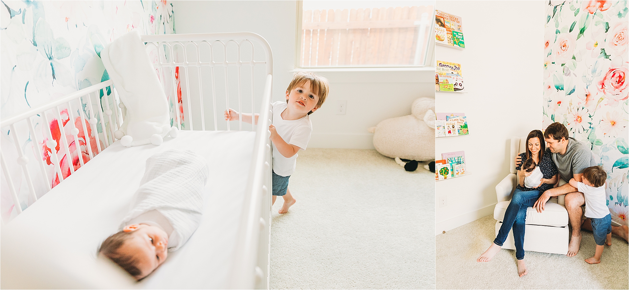 McKinney lifestyle newborn session inside a client's home in the baby's nursery 