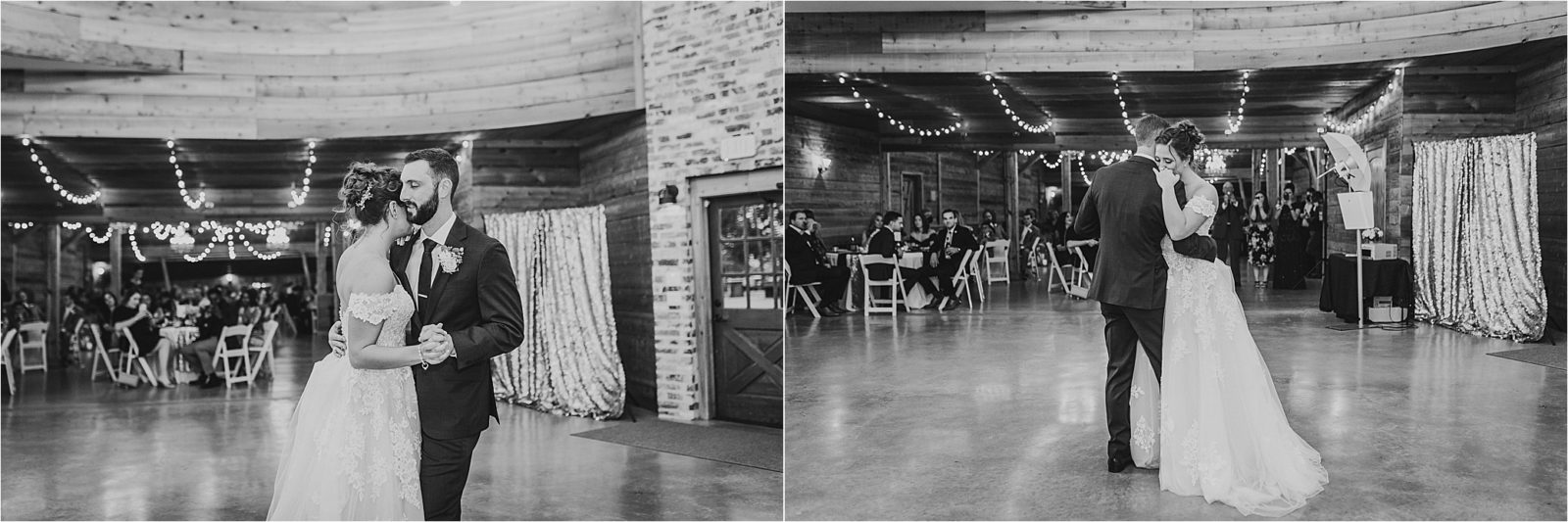 A newlywed shares their first dance as husband and wife at Rustic Grace Estate 