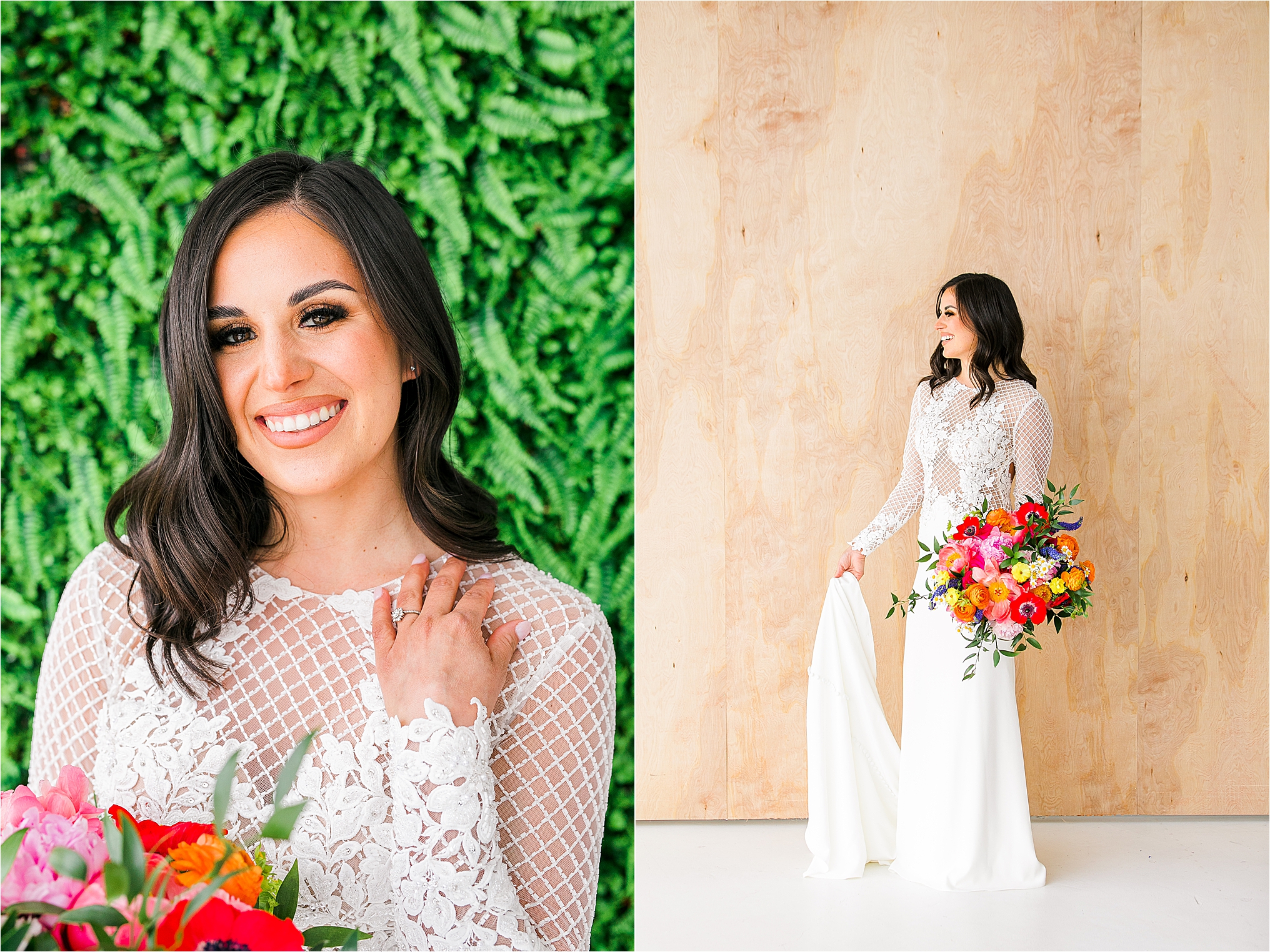 Bright, Warm, Colorful Studio Bridal Session in Dallas TX with Wedding Photographer Jillian Hogan 