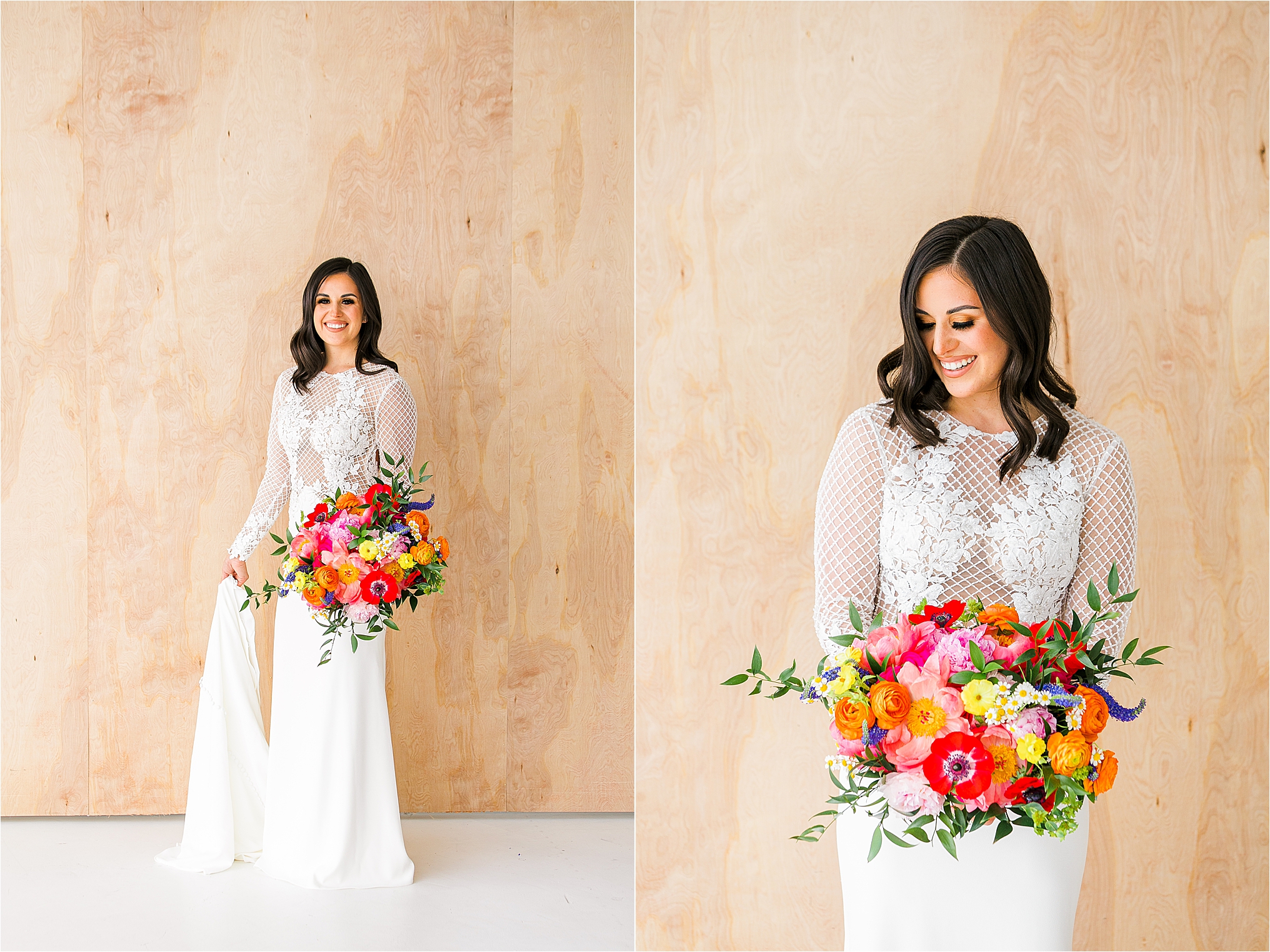 Colorful Spring Bridal Session at Black and Light Studios in Dallas, TX with DFW Wedding Photographer Jillian Hogan 