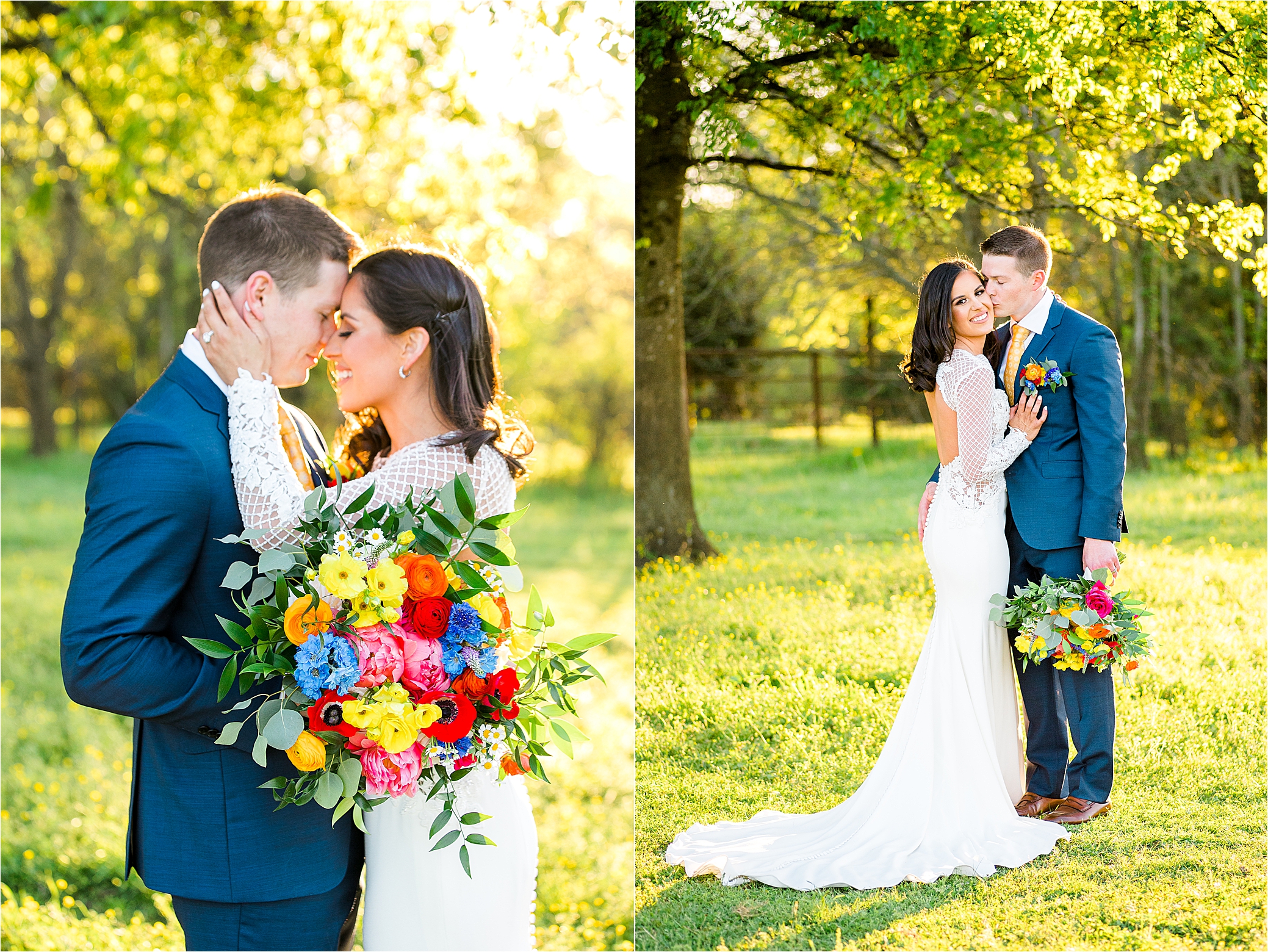 A couple embraces during their sunset wedding day portraits at PIneway Farms with San Antonio Wedding Photographer Jillian Hogan 