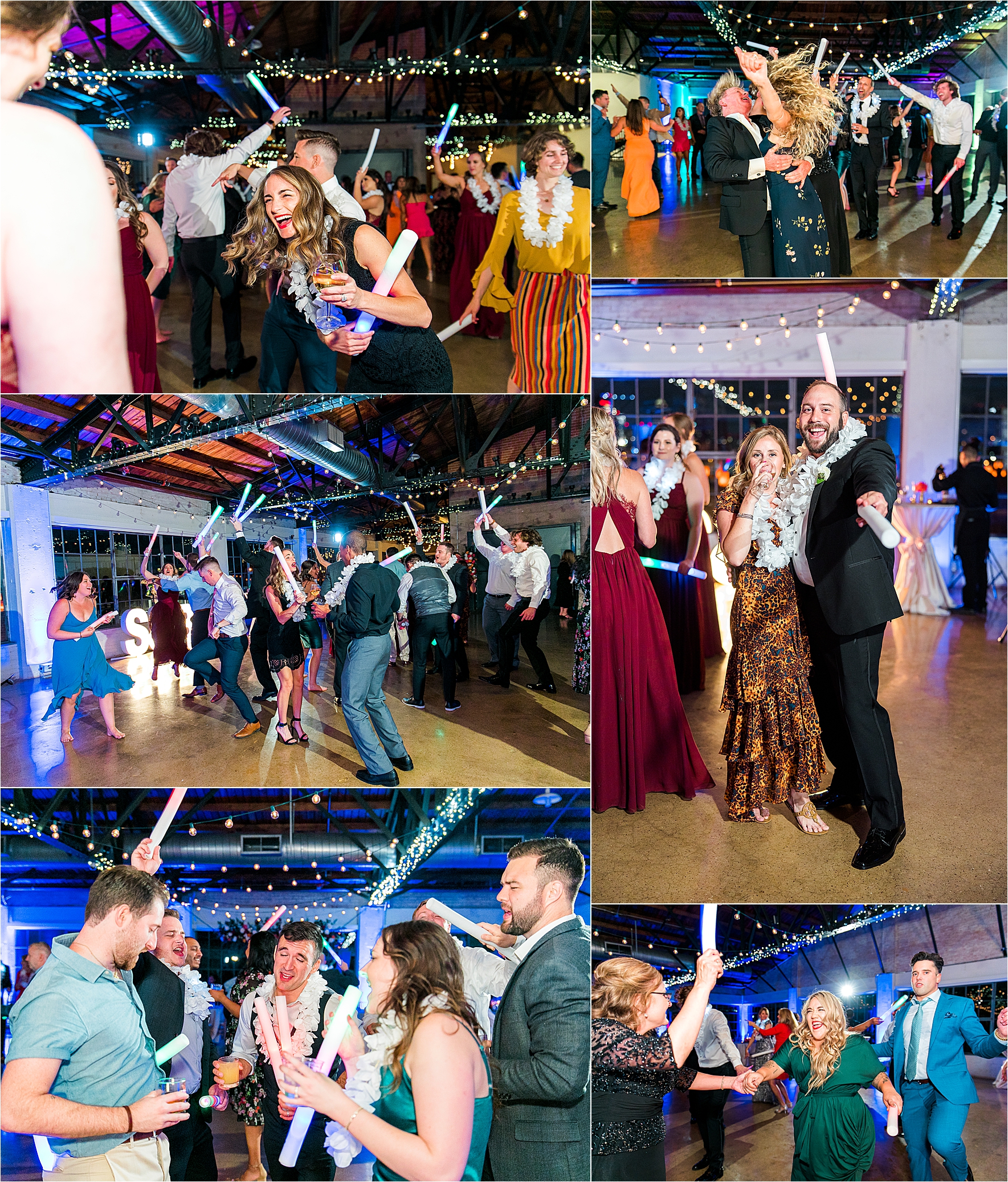 Crowd fun and dancing at a lively Hickory Street Annex Wedding Reception by San Antonio Wedding Photographer Jillian Hogan Photography