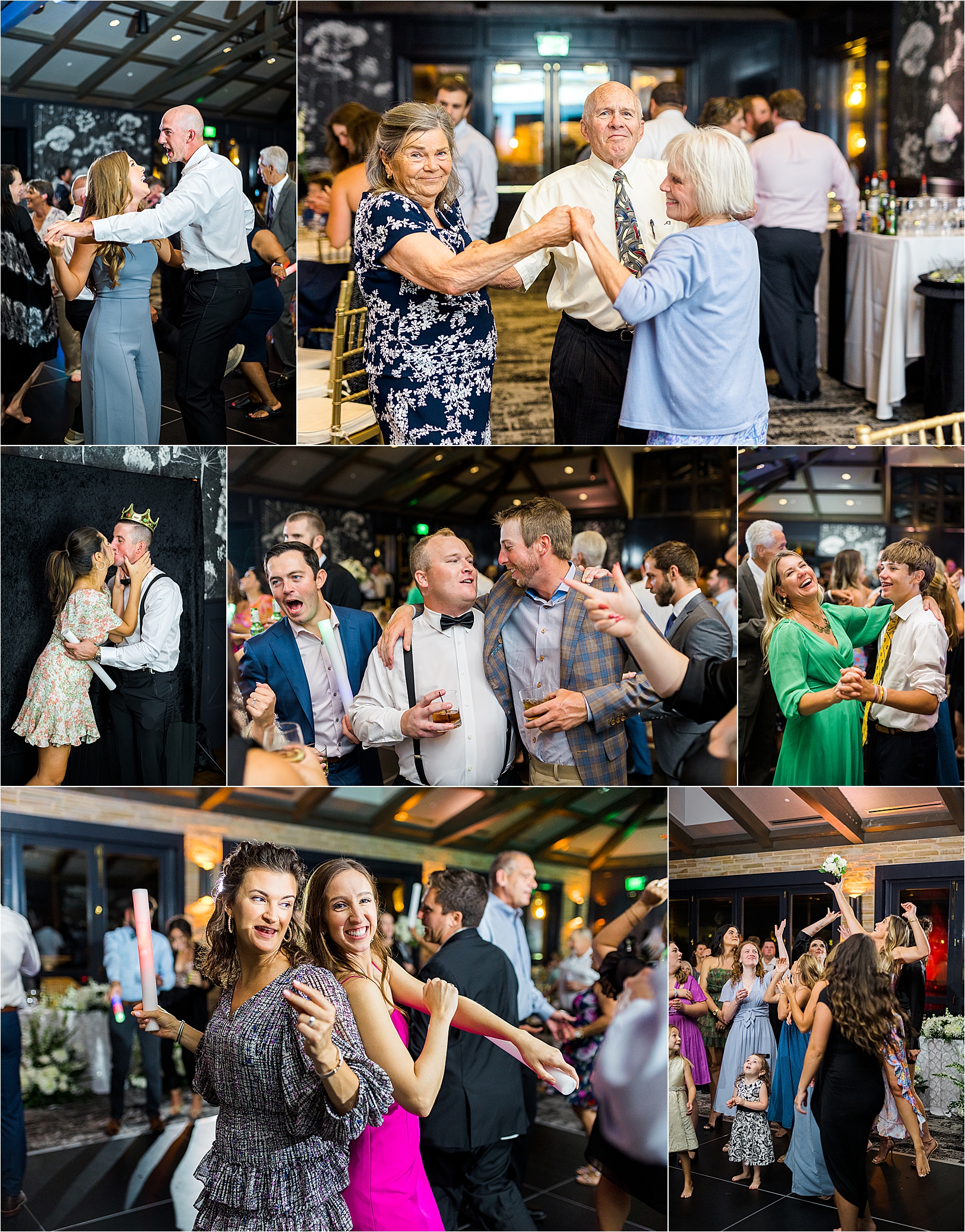 Guests dancing and having fun during a wedding reception at The Redberry Estate in San Antonio, Texas 