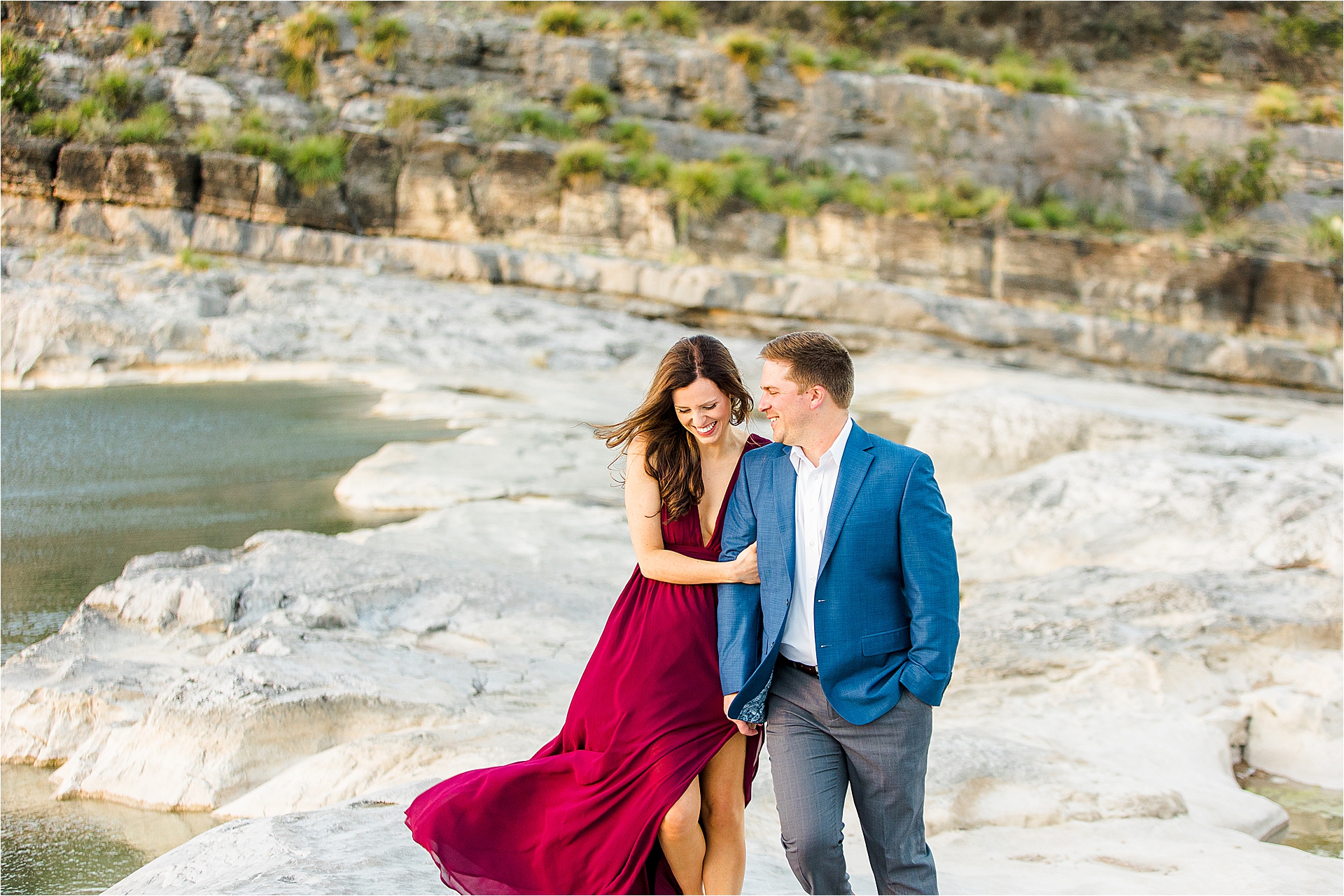 Best Texas Hill Country Engagement Locations | Pedernales Falls State Park near Austin, Texas